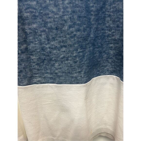 Lafayette 148 New York Blue & Gray Color Block Short Sleeve Knit Dress with Pick - Picture 5 of 7
